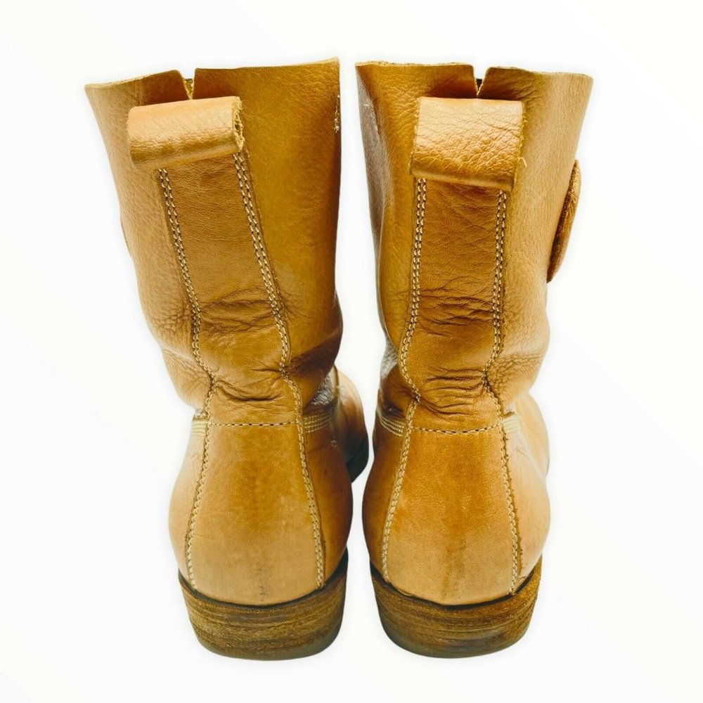Blackstone Leather Ankle Boots Shoes Hl58 Rusty Brown Size 38 US 8 Women Pull On - Picture 6 of 7